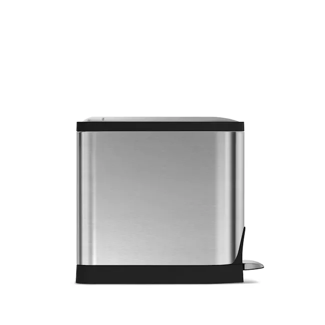 simplehuman Butterfly Step Bin - Brushed (2 Sizes) - 5 - Silver stainless steel kitchen appliance, sleek design, modern