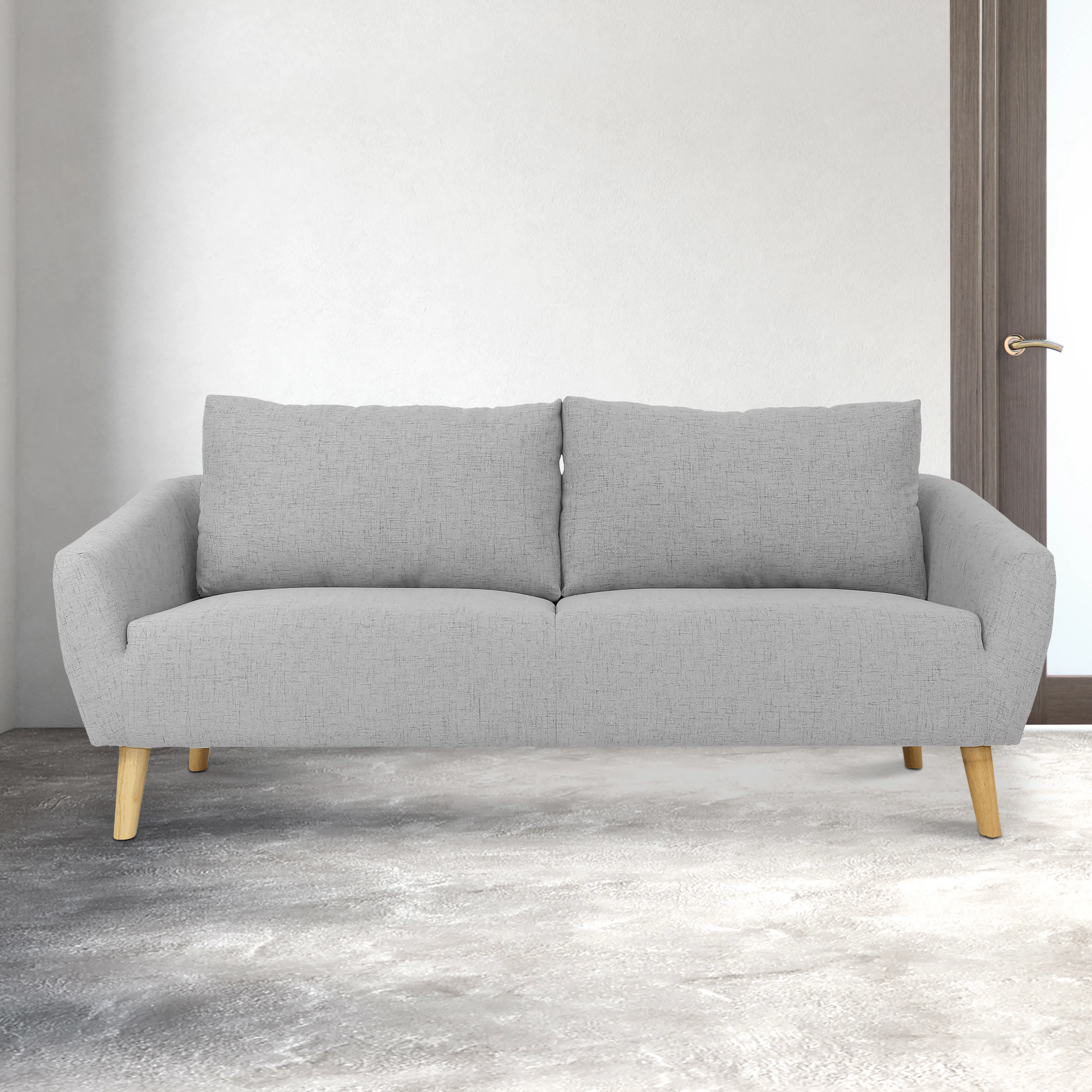 Hana 3 Seater Sofa with Hana 2 Seater Sofa - Light Grey - 10