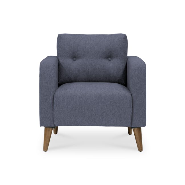 Bennett Armchair - Midnight - 10 - Grey upholstered armchair, wooden legs, modern design, textured fabric, comfortable