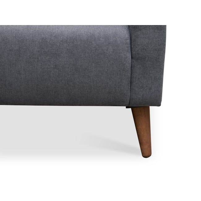 Bennett Armchair - Midnight - 7 - Gray upholstered chair, wooden leg, textured fabric, soft upholstery, cozy seating, modern