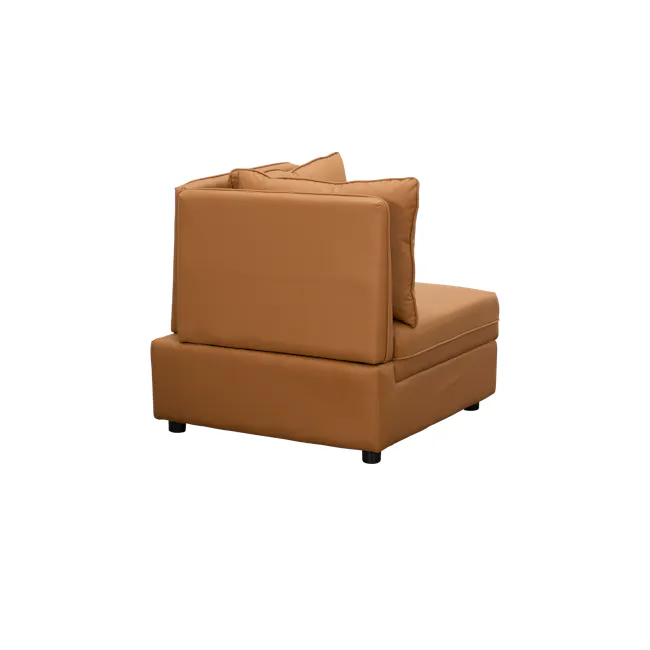 Cameron 4 Seater Sectional Storage Sofa - Tan (Pet Friendly) - 28 - Brown leather sofa, modern design, comfortable seating