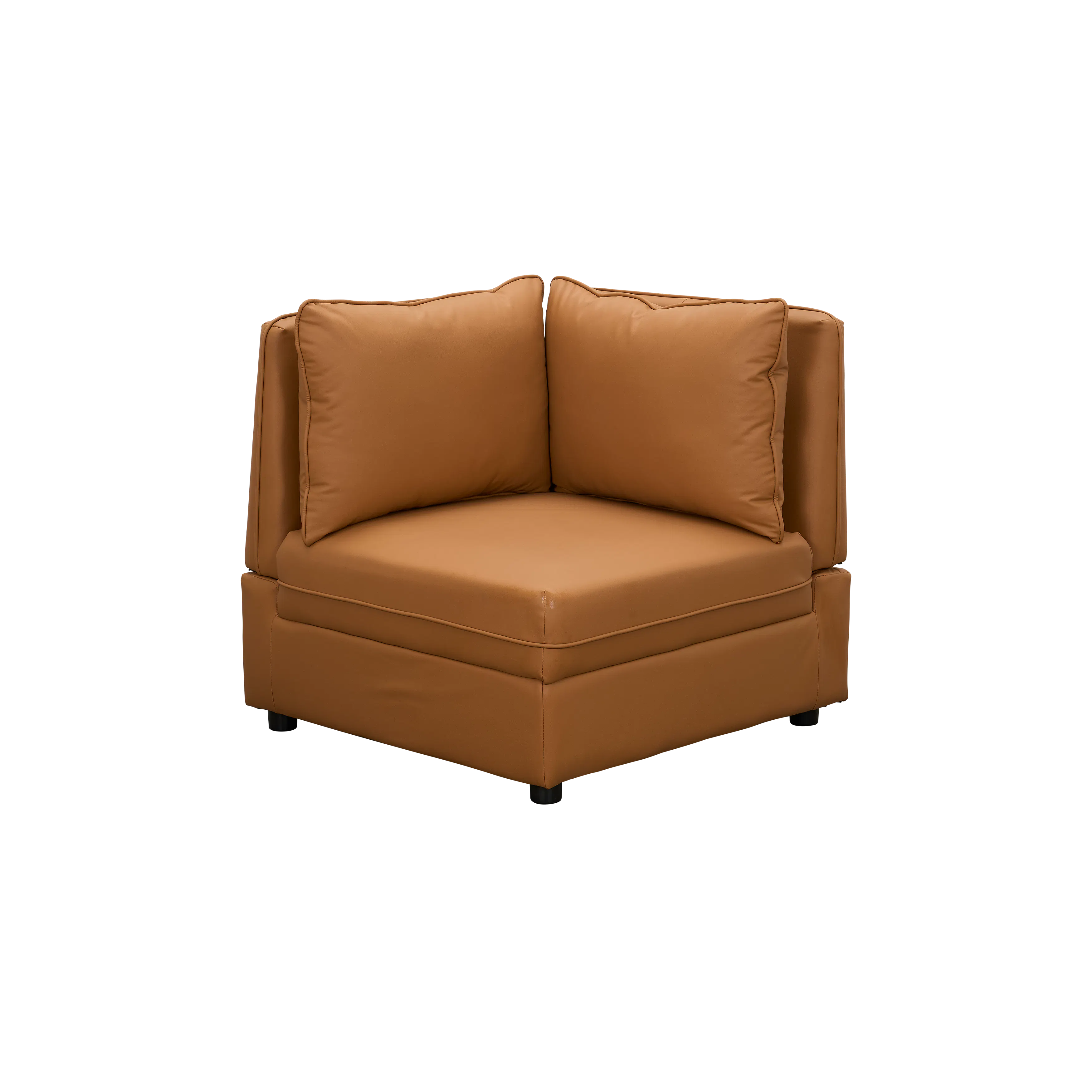 Cameron Large Corner Storage Sofa - Tan (Pet Friendly) - 24 - Brown leather sofa, modern design, comfortable seating, plush