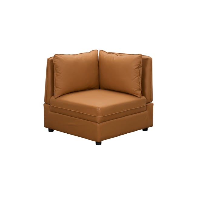 Cameron Large Corner Storage Sofa - Tan (Pet Friendly) - 24 - Brown leather sofa, modern design, comfortable seating, plush