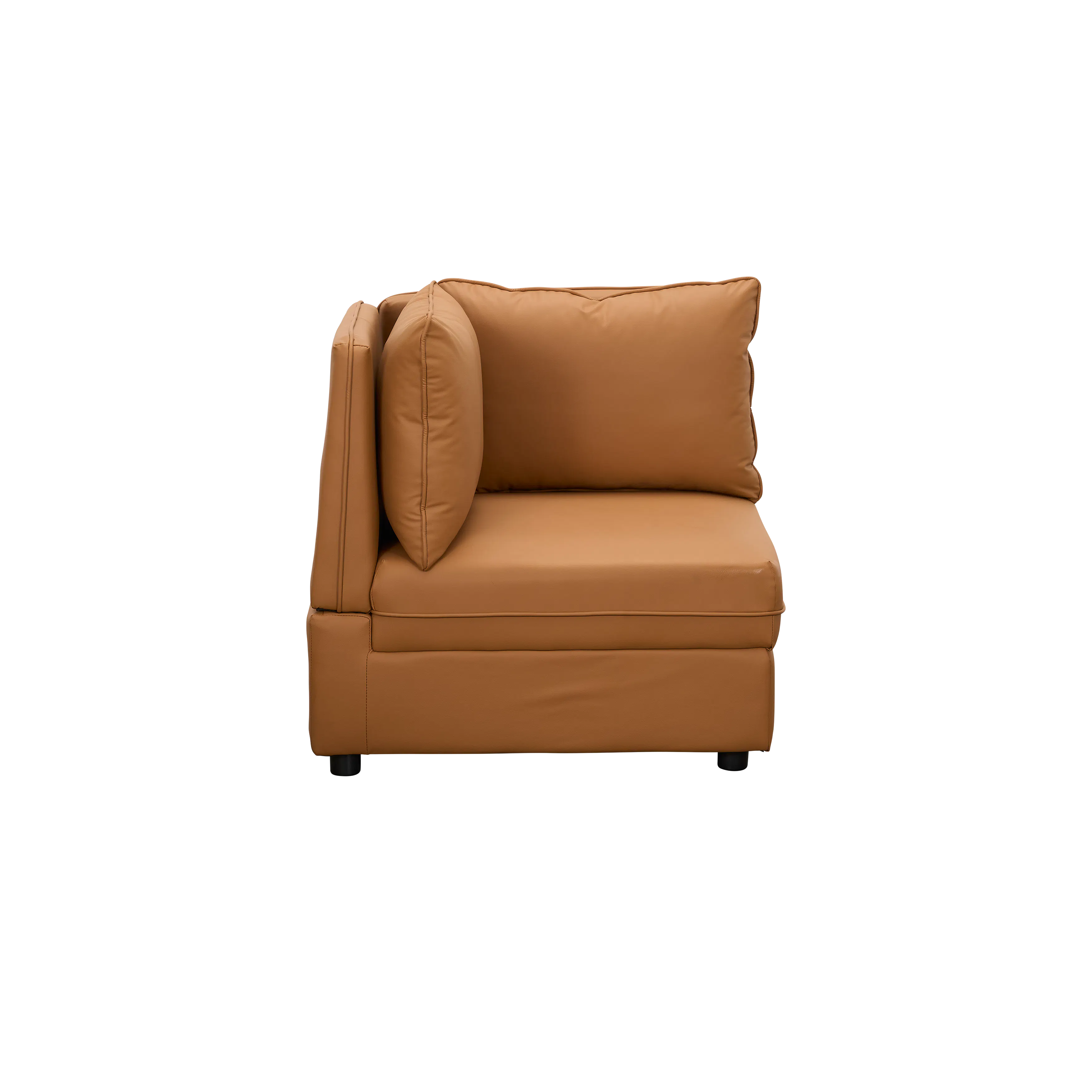 Cameron Large Corner Storage Sofa - Tan (Pet Friendly) - 25 - Brown leather sofa, modern design, comfortable cushions, plush