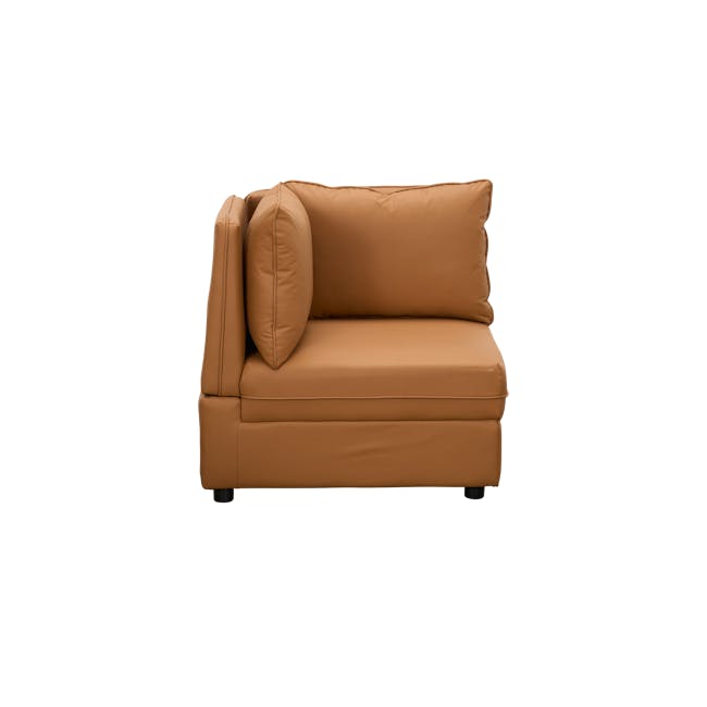 Cameron Large Corner Storage Sofa - Tan (Pet Friendly) - 25 - Brown leather sofa, modern design, comfortable cushions, plush