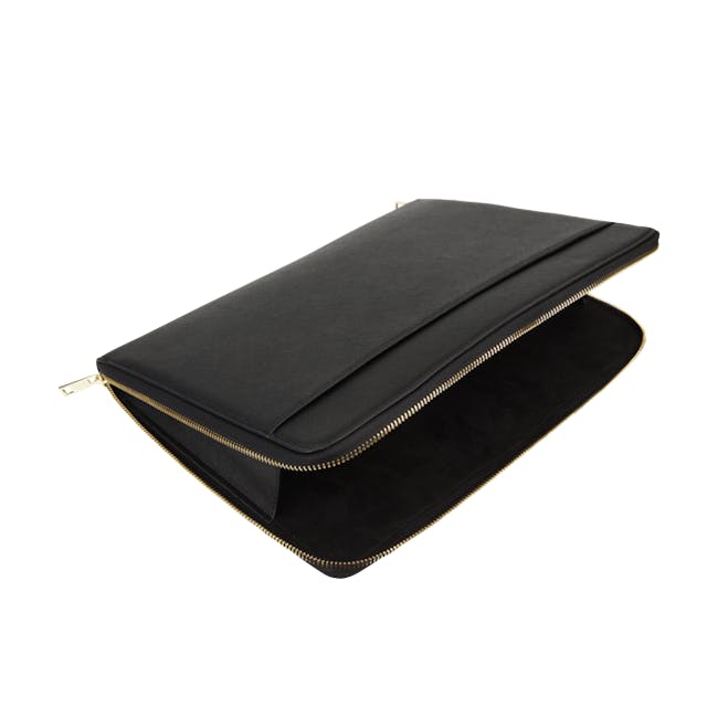 Personalised Saffiano Leather 13" Laptop Sleeve - Black - 4