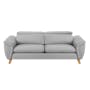 Jordyn 3 Seater Sofa with Adjustable Headrest - Light Grey (Pet Friendly) - 2