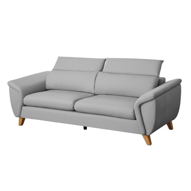Jordyn 3 Seater Sofa with Adjustable Headrest - Light Grey (Pet Friendly) - 3