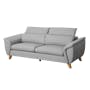 Jordyn 3 Seater Sofa with Adjustable Headrest - Light Grey (Pet Friendly) - 3