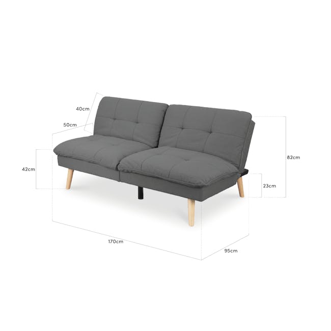 (As-is) Jen Sofa Bed - Charcoal (Eco Clean Fabric) - 12