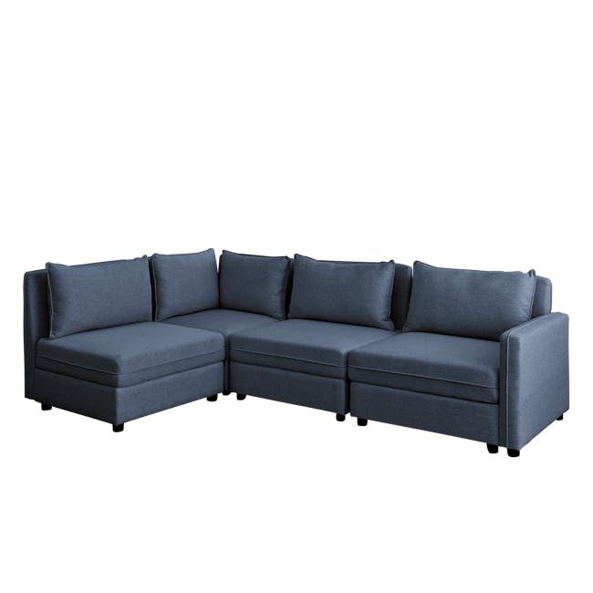 Cameron 4 Seater Sectional Storage Sofa - Denim - 12