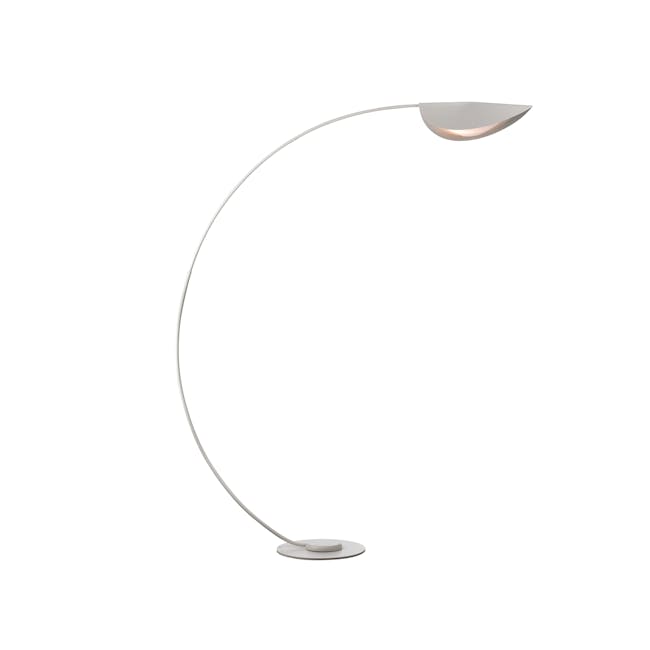 Flinn Floor Lamp - White - 1 - Modern pendant light, sleek design, minimalist style, elegant ceiling fixture, soft glow