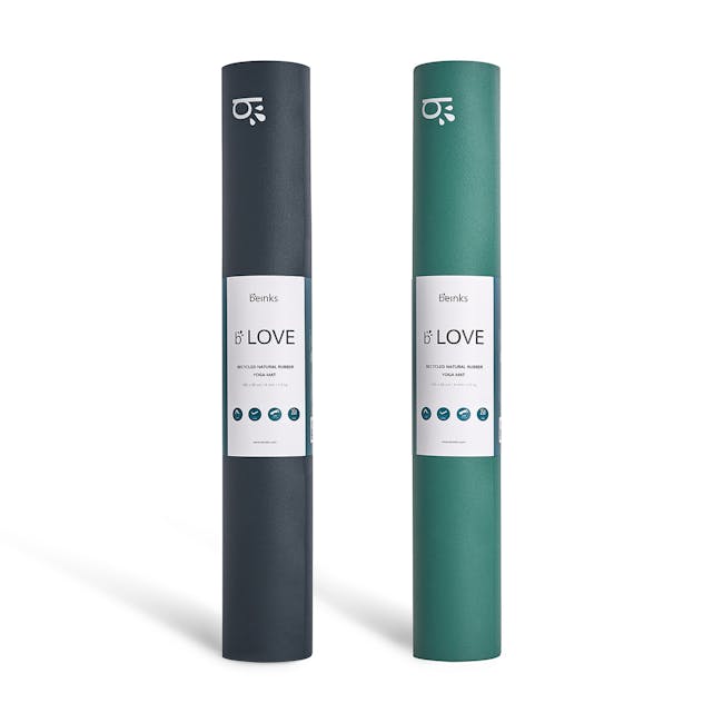 Beinks b'LOVE Recycled Rubber Yoga Mat - Emerald (4mm) - 4
