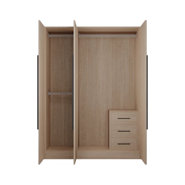 Lucca 3 Door Wardrobe 7 - Herringbone Oak - 0