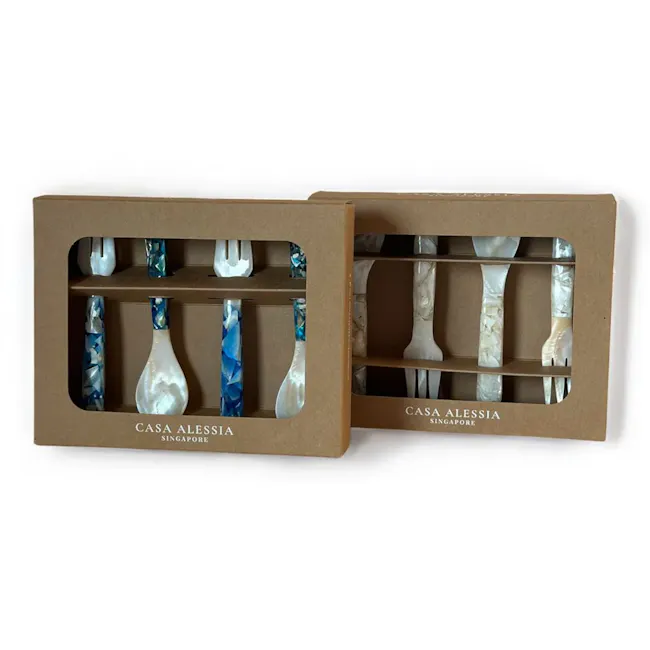Mother of Pearl Utensils Set - Blu Mare - 5