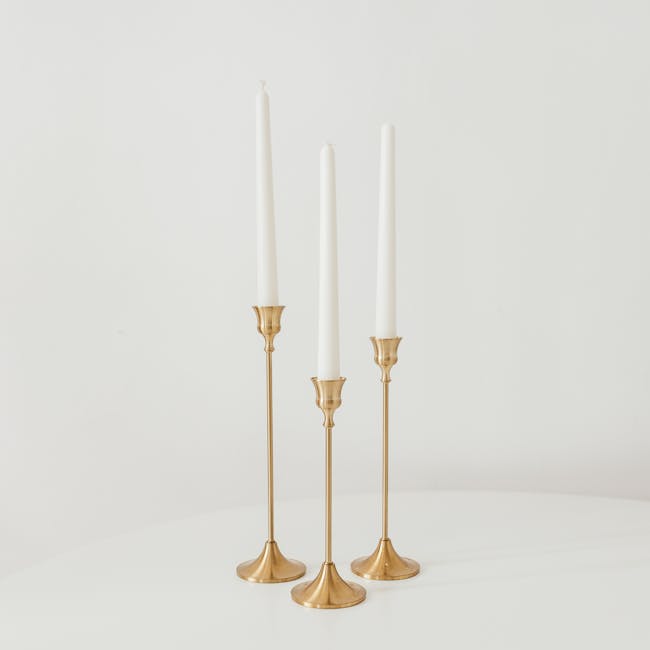 MIRA Gold Candle Holders (Set of 3) - 2