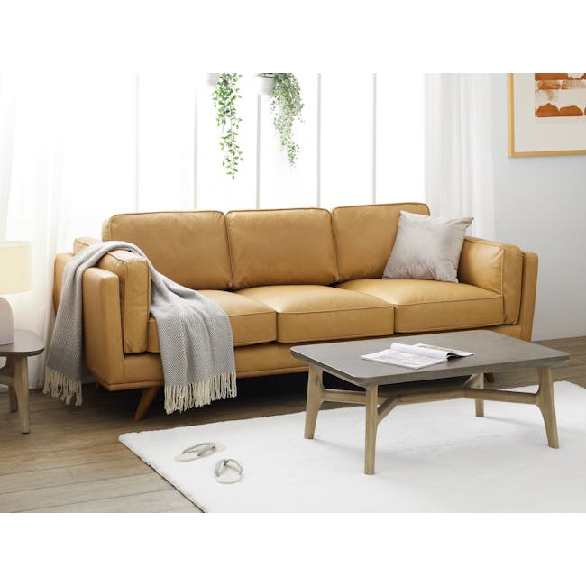 (As-is) Charles 3 Seater Sofa - Russet (Premium Aniline Leather) - 4