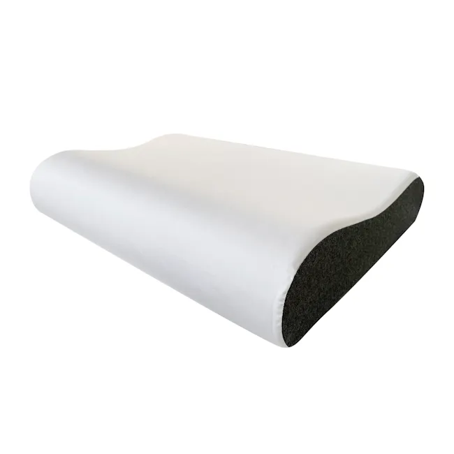 Intero Bamboopro Visco Air Charoal Memory Foam Pillow - Firm Contour - 4 - White mattress cover, black foam layer, soft and