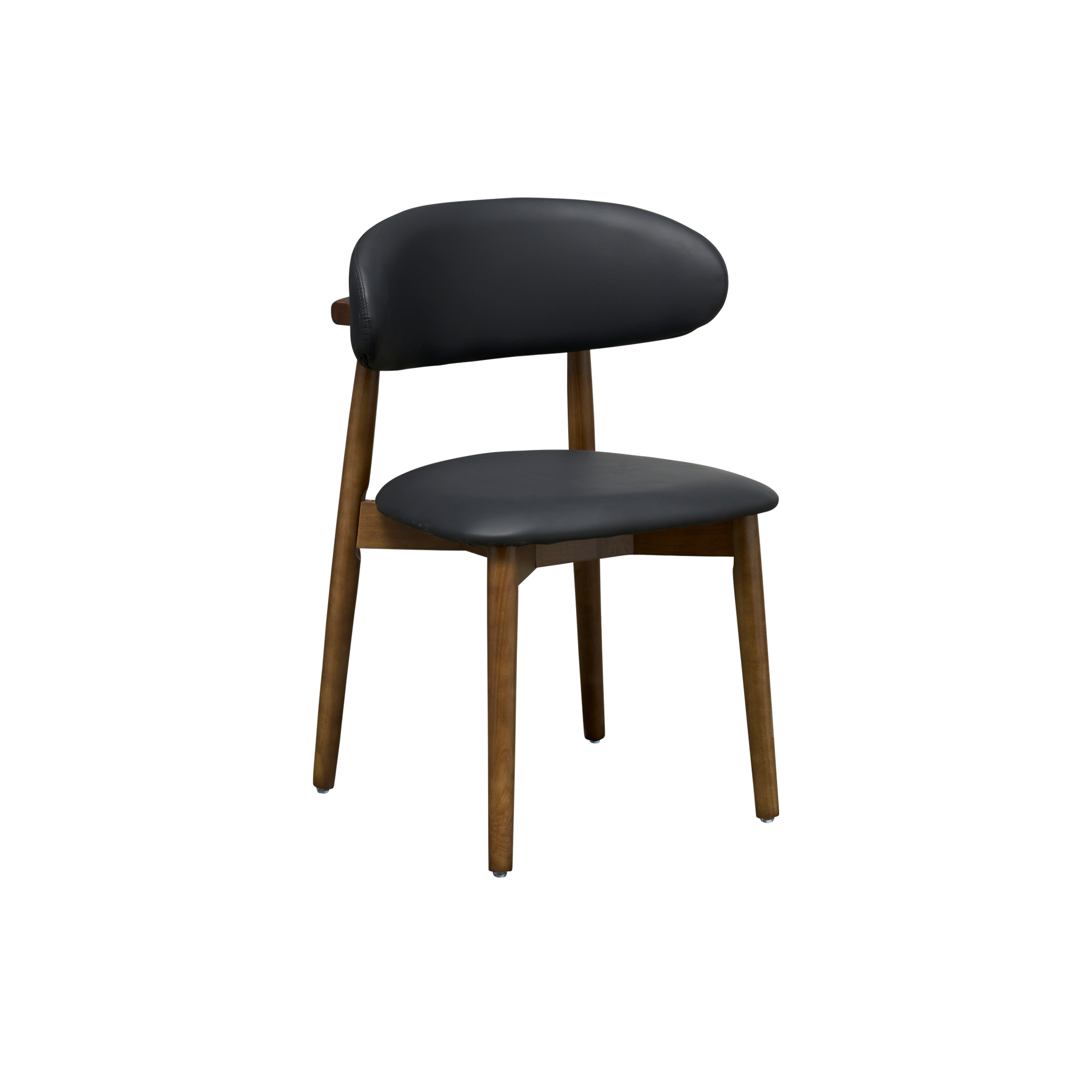 Payson Dining Chair - Walnut, Black (Faux Leather)