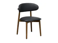Payson Dining Chair - Walnut, Black (Faux Leather)
