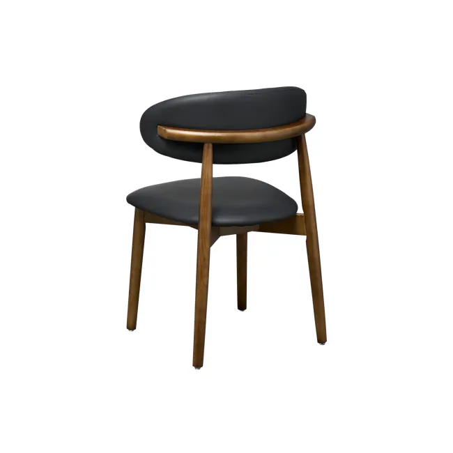 Payson Dining Chair - Walnut, Black (Faux Leather) - 2