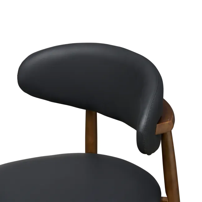 Payson Dining Chair - Walnut, Black (Faux Leather) - 5