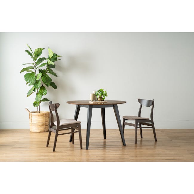 Ralph Round Dining Table 1m  - Black, Cocoa - 8
