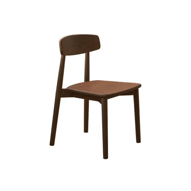 Adelyn Dining Table 1.2m (Sintered Stone) with 4 Solis Chairs in Walnut - 14 - Wooden chair, minimalist design, natural wood