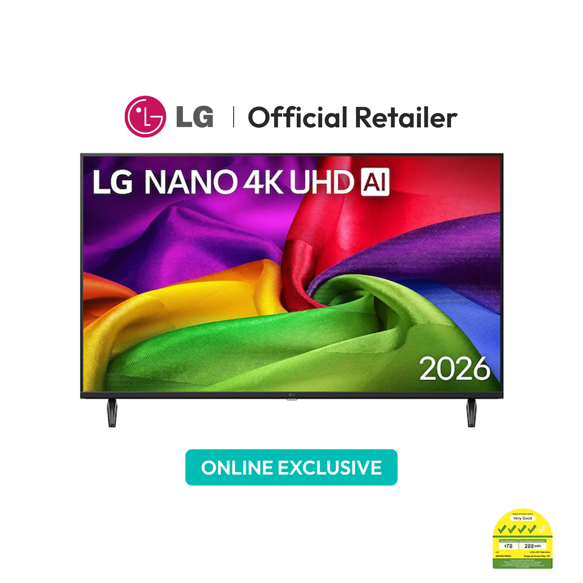 LG 65 Inch NANO 4K UHD AI NU80 Smart TV 2026 *Online Exclusive*