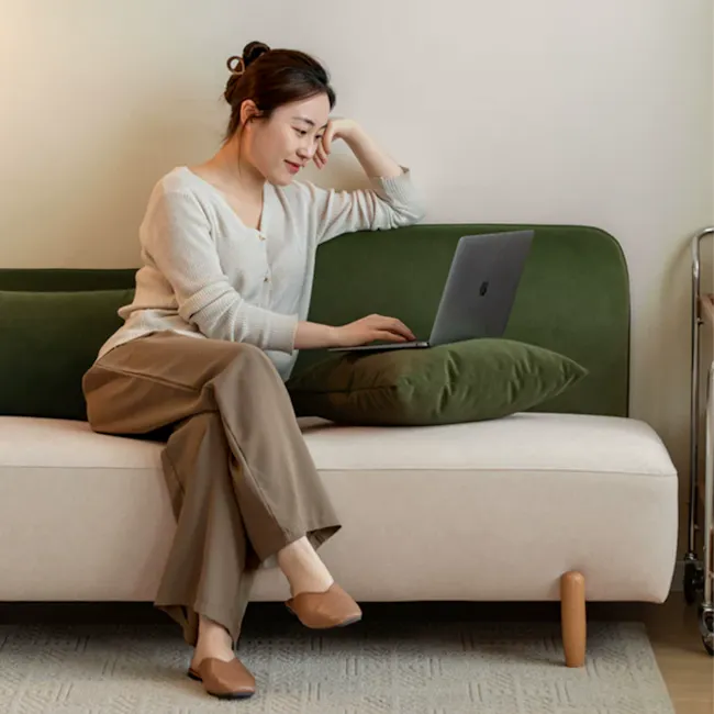 Sadie Left Arm Chaise Sofa - Beige Green - 11
