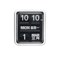 TWEMCO Big Calendar Flip Wall Clock with Chinese Text - White Case Black Dial