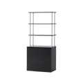 Moni Storage Cabinet with 3-Tier Shelf 0.8m - Black