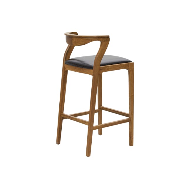 Ruby Bar Chair - Natural, Black (Genuine Leather) - 2