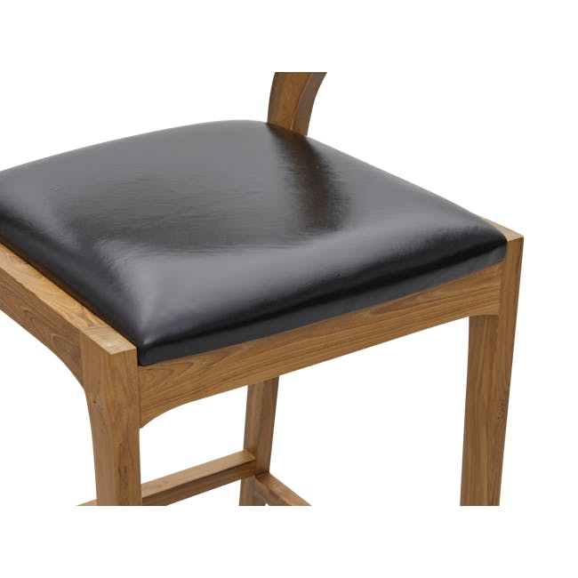 Ruby Bar Chair - Natural, Black (Genuine Leather) - 5