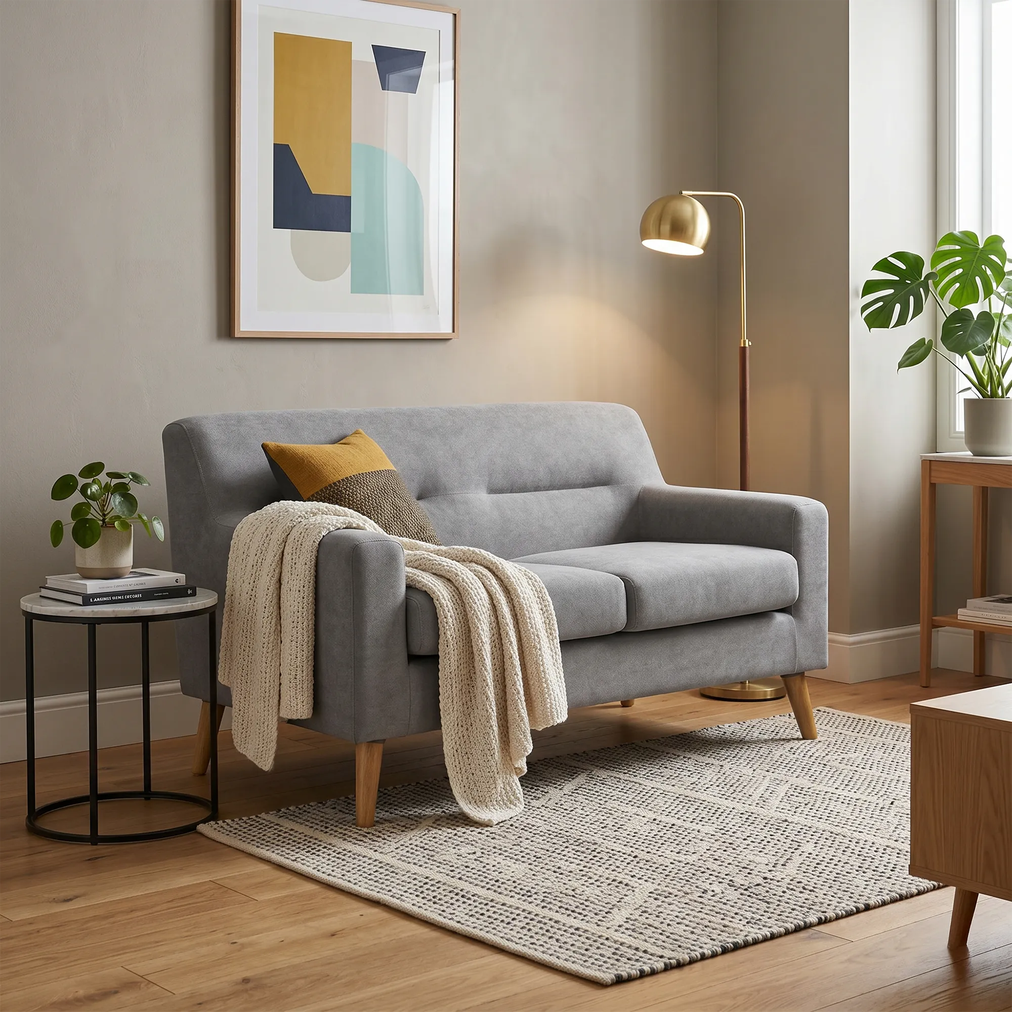 (As-is) Damien 2 Seater Sofa - Grey (Scratch Resistant) - 1 - 7