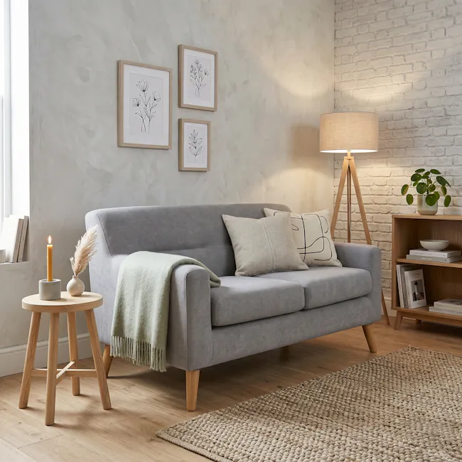 (As-is) Damien 2 Seater Sofa - Grey (Scratch Resistant) - 1 - 11