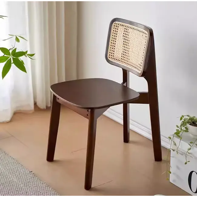(As-is) Arine Rattan Dining Chair - Walnut - 1