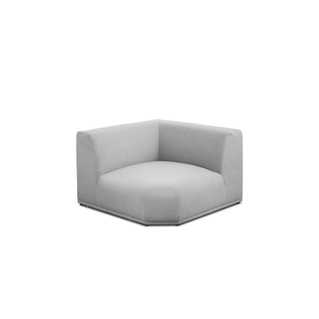 Milan Corner Unit - Slate (Fabric) - 1 - Modern minimalist sofa, light gray fabric, ergonomic design, comfortable seating