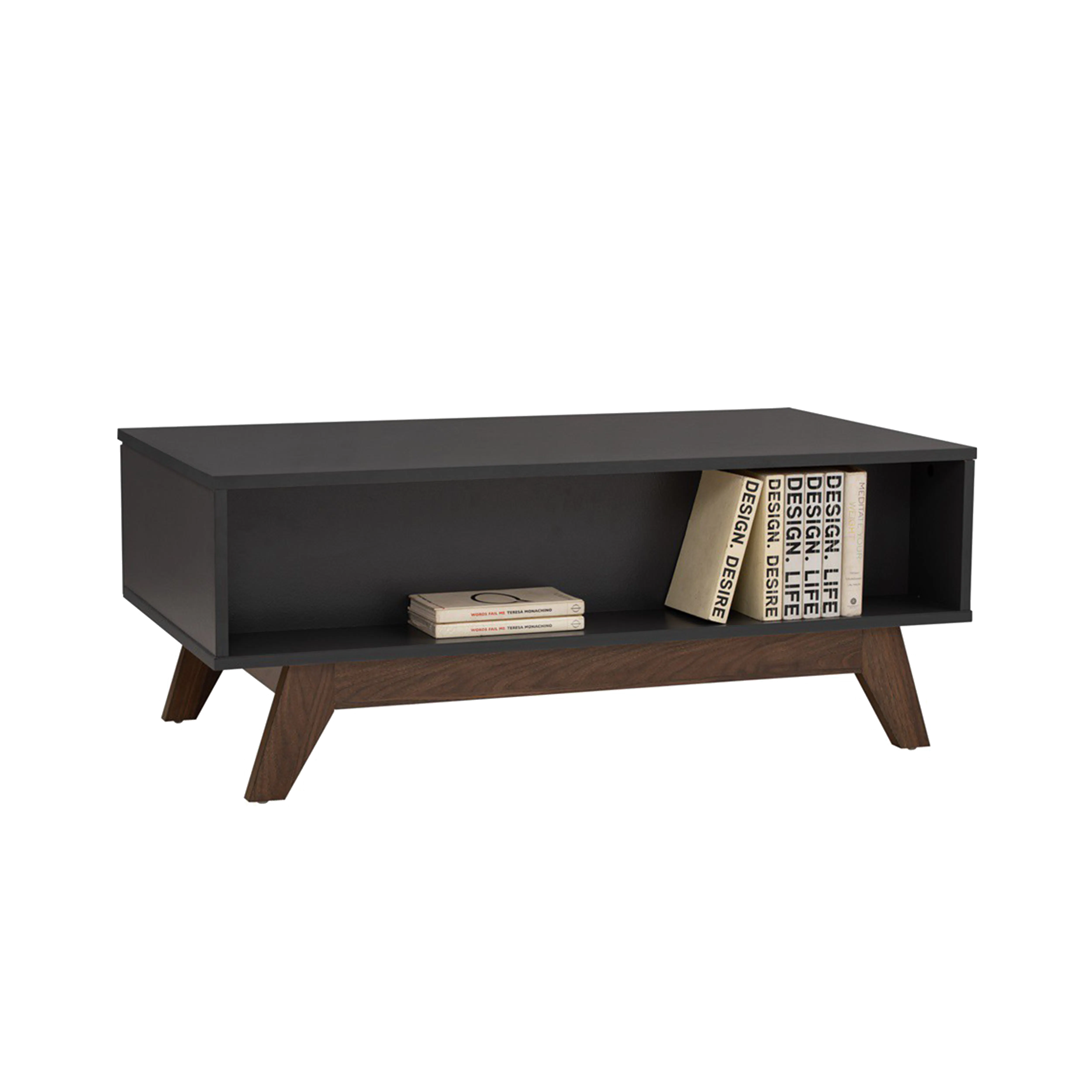 (As-is) Miah Coffee Table - Walnut, Grey - 12