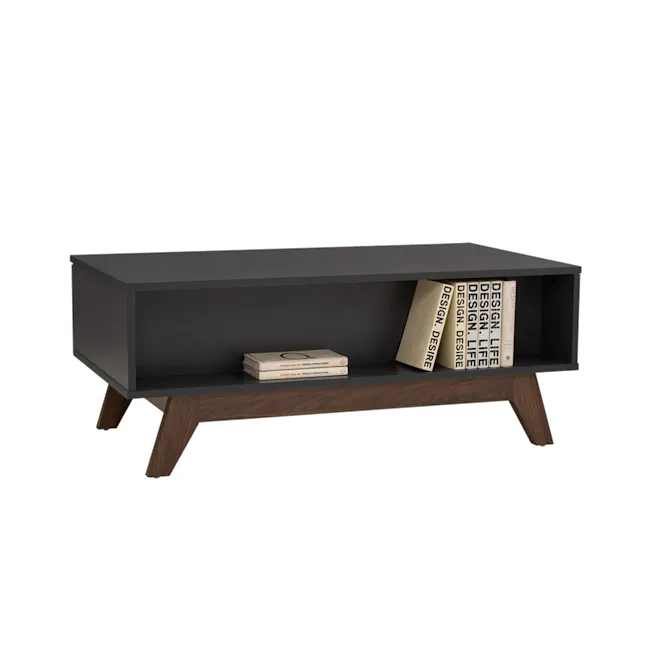(As-is) Miah Coffee Table - Walnut, Grey - 12