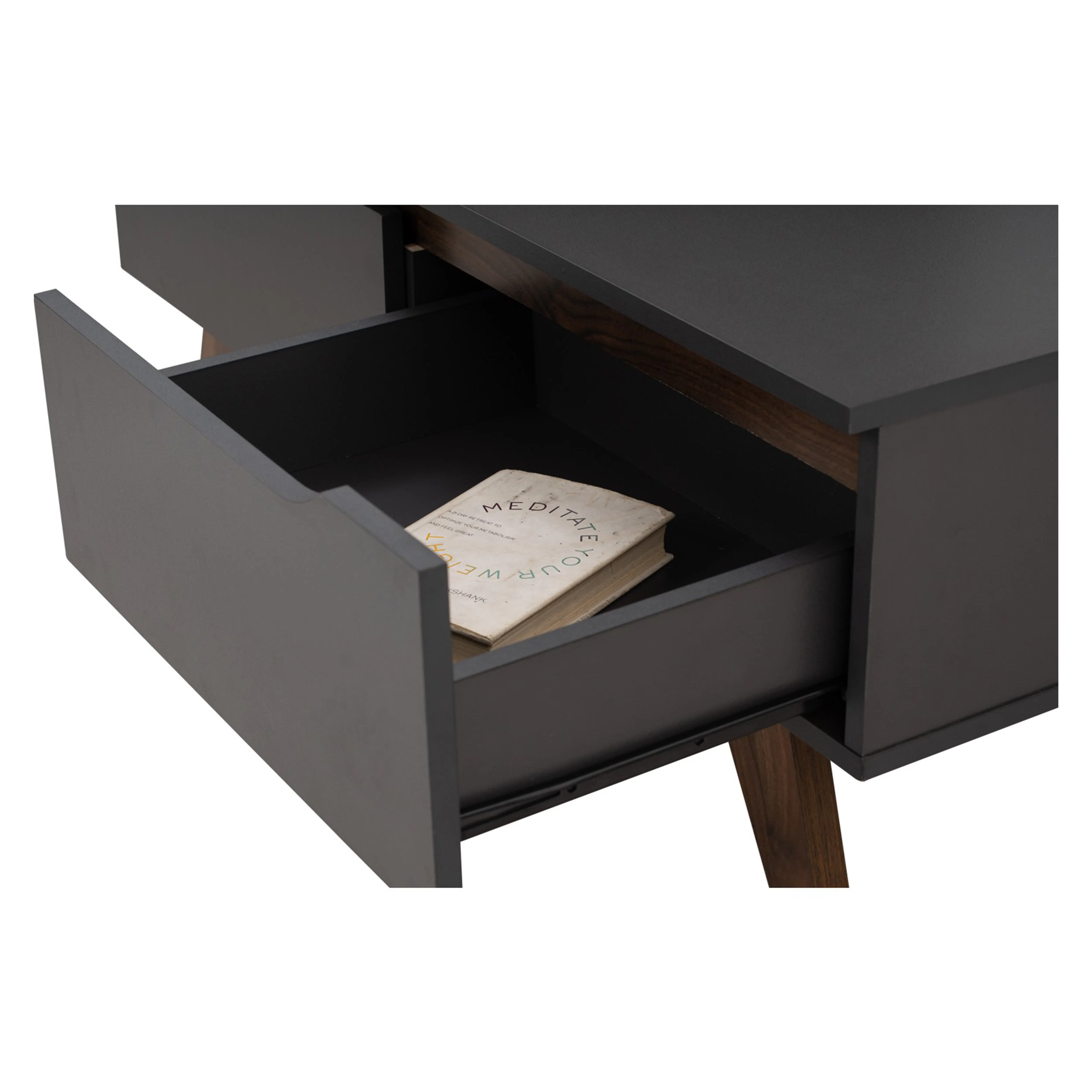(As-is) Miah Coffee Table - Walnut, Grey - 13