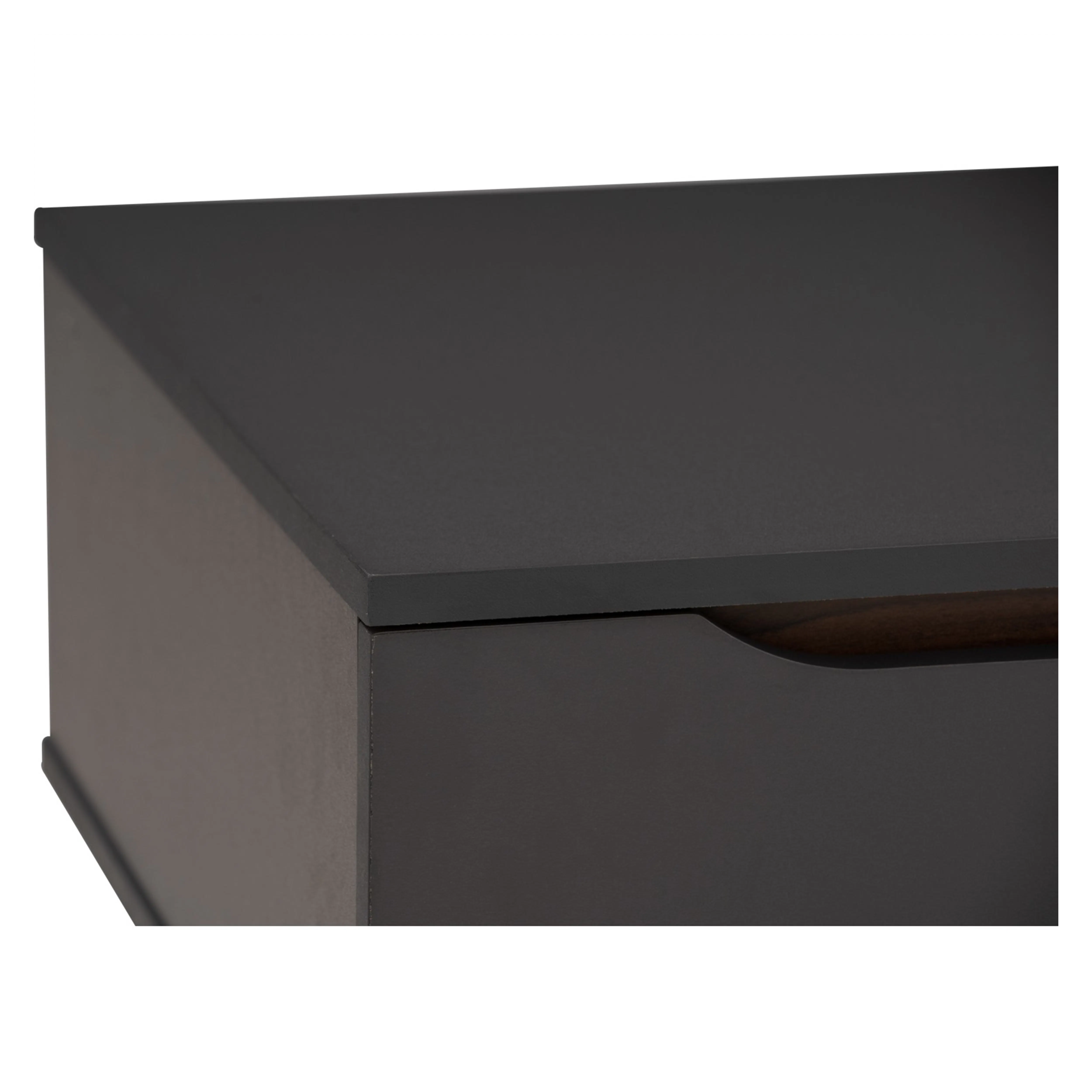 Miah Coffee Table - Walnut, Grey - 13 - Dark gray, sleek, modern, minimalist, rectangular, flat surface, smooth, matte