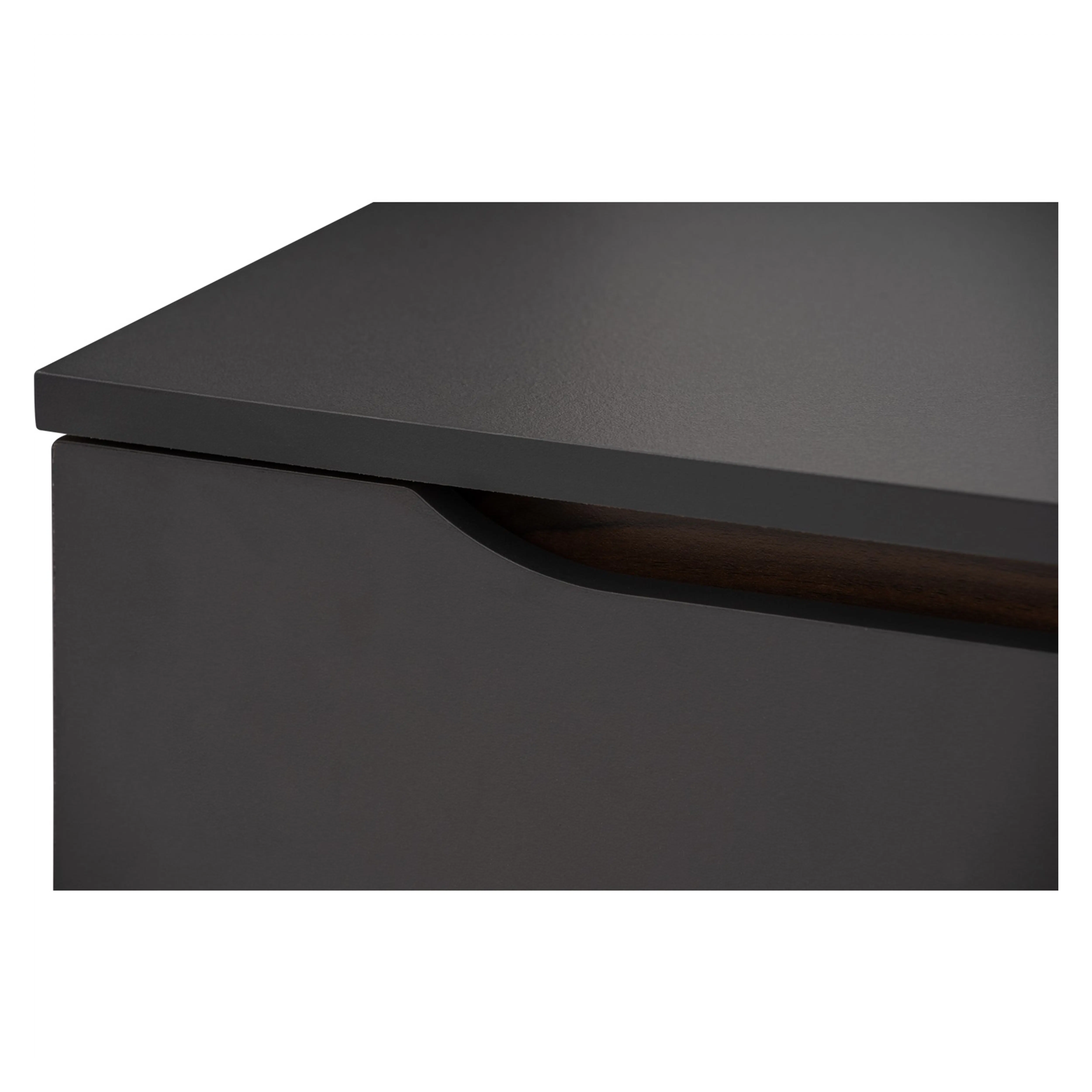 Miah Coffee Table - Walnut, Grey - 9 - Dark, matte surface, sleek design, minimalist style, modern furniture, high-gloss