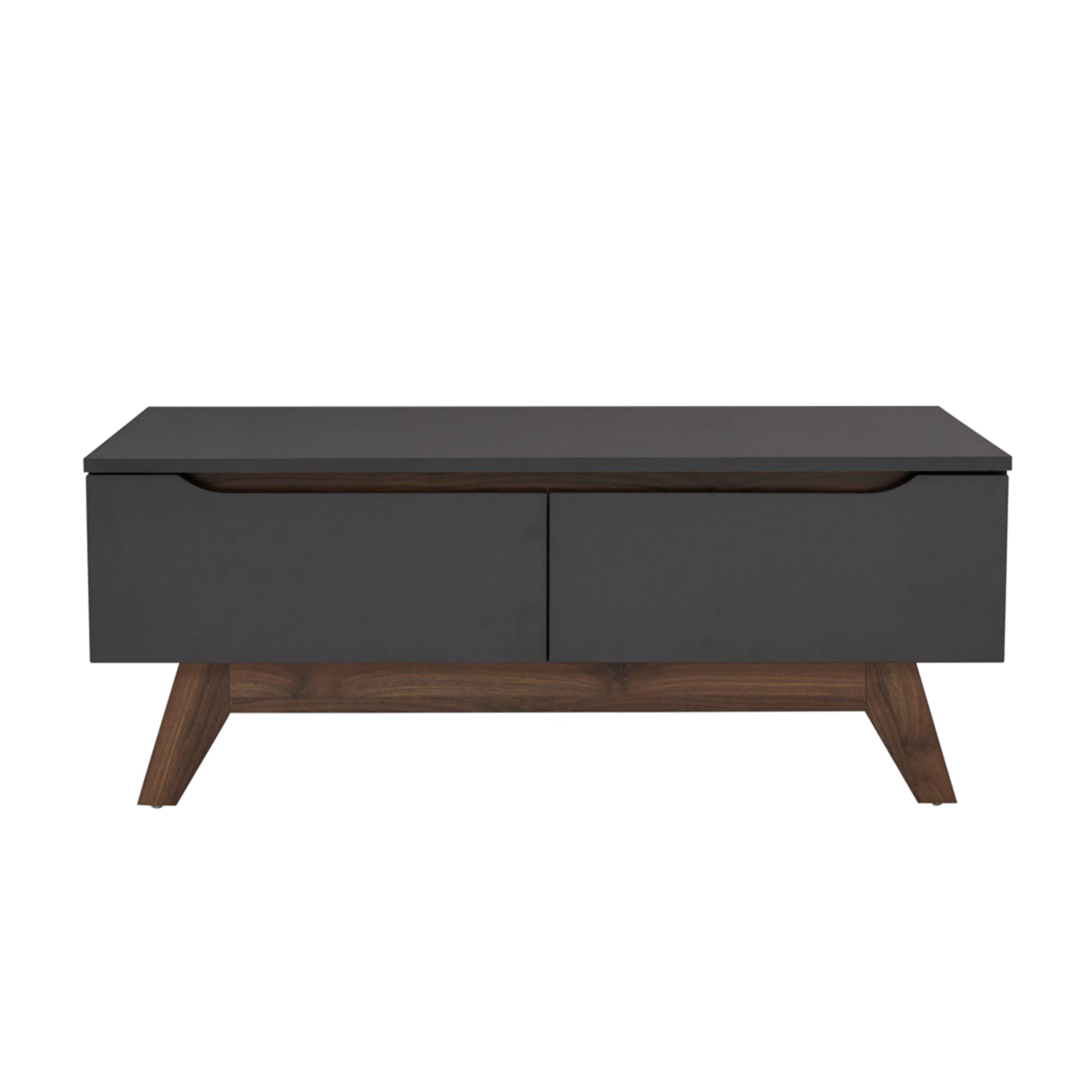 Miah Coffee Table - Walnut, Grey - 12 - Dark wooden side table, sleek design, minimalist style, modern furniture