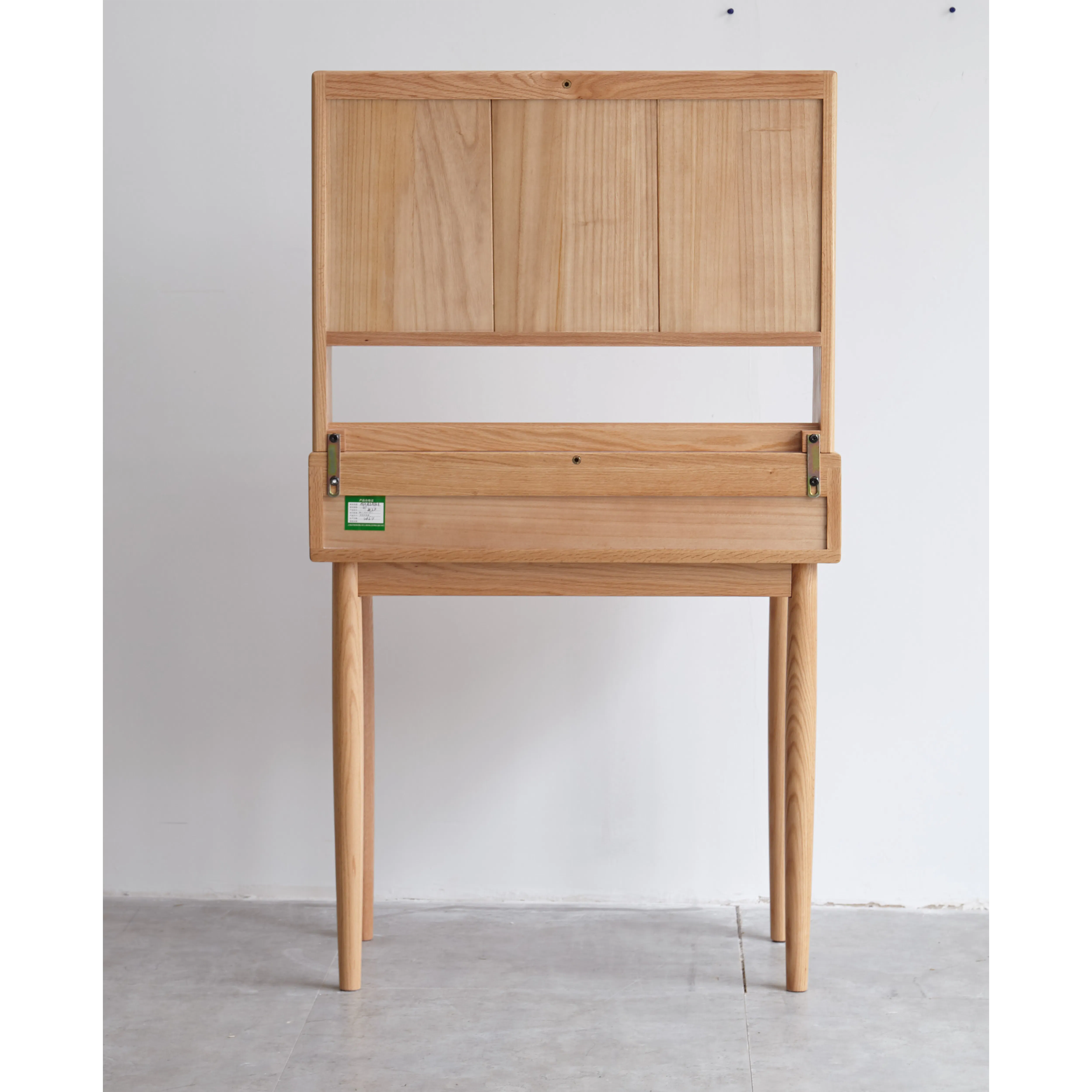 Zoie Dressing Table 0.55m - 10 - Light wooden shelf, minimalist design, natural wood grain, horizontal slats, vertical