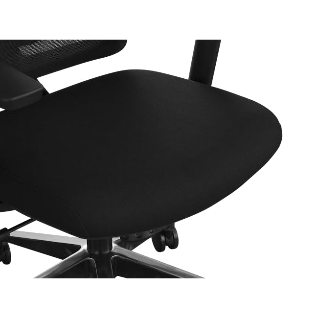 Swivo Table 1.2m - Natural with Damien Mid Back Office Chair - Black (Waterproof) - 16