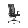 Swivo Table 1.2m - Natural with Damien Mid Back Office Chair - Black (Waterproof) - 8