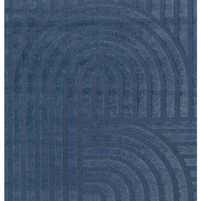 Cocoon High Pile Rug - Navy Lanes (2 Sizes) - 7 - Blue geometric pattern, Vertical stripes design, Ripples texture pattern