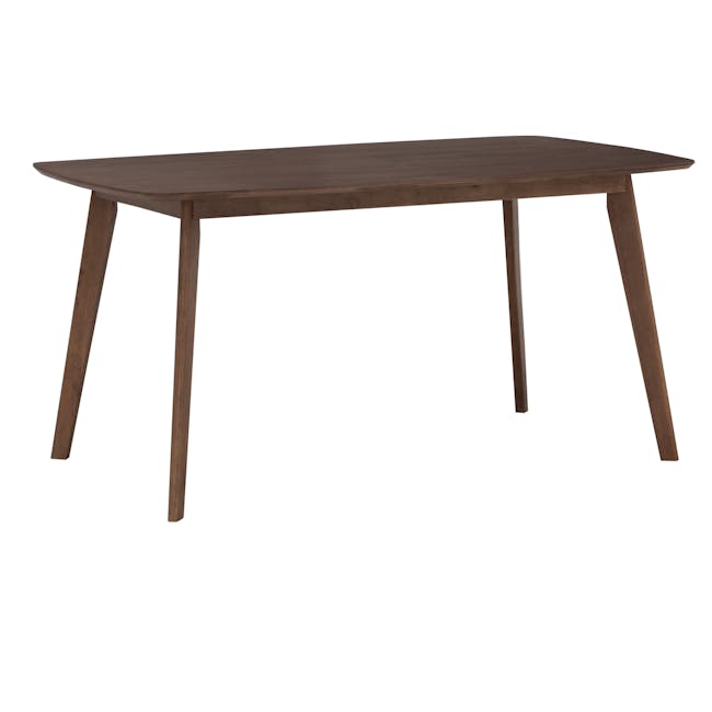 Harold Dining Table 1.5m in Cocoa with Harold Bench 1m with 2 Harold Dining Chairs in Seal - 3 - Wooden dining table