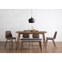 Allison Dining Table 1.5m in Cocoa with Harold Bench 1m with 2 Harold Dining Chairs in Seal - 1